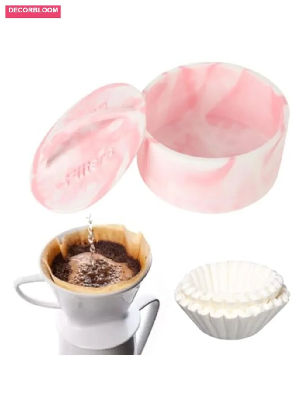 Coffee Filter Holder with Lid, Large Capacity Storage Dispenser for Counter,